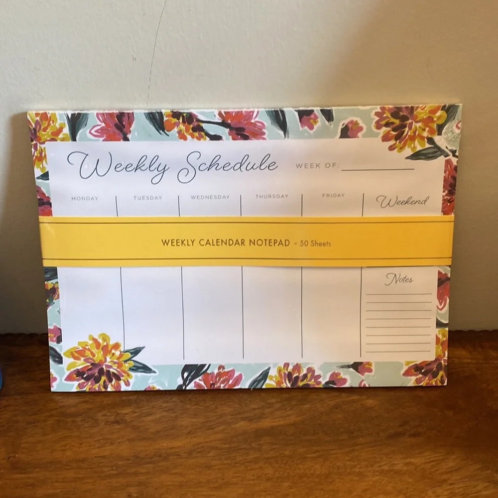 New Kohls Undated Weekly Calendar Planner Notepad 50 Sheets
